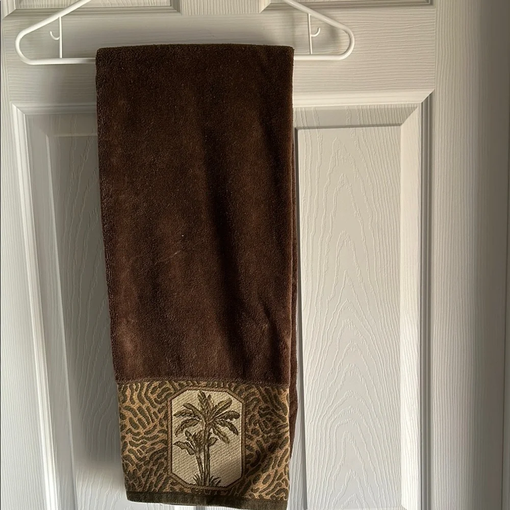 Brown Palm Tree Accent Towel